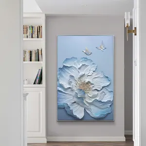 Große 3D-Blumenkörper hellblau Home Interior Wohnzimmer Dekoration Schlafzimmer Dekoration Harz Malerei