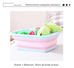 Contenitore Pieghevole in <span class=keywords><strong>Plastica</strong></span> PP per Stoccaggio Acqua, <span class=keywords><strong>Bacinella</strong></span> Rettangolare 6-10L per Lavaggio Frutta e Verdura - Product Image 2