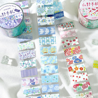 Autocollants de scrapbooking imperméables à motifs de dessins animés kawaii personnalisés, inspirés de la nature, ruban adhésif washi, texture de sable scintillant, adhésif de bureau