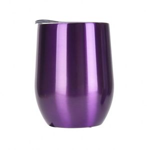 Gobelet à vin avec couvercle, surface enduite de poudre anti-transpiration, 350 ml, cadeau d'entreprise pour collection de cadeaux ASM09 - Product Image 1