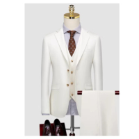Costume Homme de Luxe 3 Pièces à Simple Boutonnage, Coupe Slim, Sur Mesure, pour Affaires, Ternos Masculinos