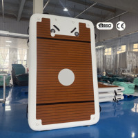 Plateforme flottante gonflable Drop Stitch DWF pour loisirs, yoga, jet ski avec échelle antidérapante, taille personnalisée OEM