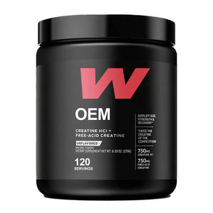 <span class=keywords><strong>Poudre</strong></span> de chlorhydrate de créatine OEM <span class=keywords><strong>pour</strong></span> l'entraînement musculaire et l'énergie, utilisation adulte, sans OGM, sans sucre, 120 portions par bouteille - Product Image 1