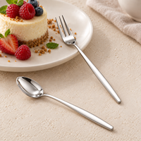 Ensemble de couverts en acier inoxydable 201, manche lisse, 13 pièces, poli à la main, compatible lave-vaisselle, écologique, pour mariage, banquet, hôtel