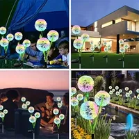 Lampu Dekoratif LED Tahan Air Tenaga Surya Bentuk Bunga Dandelion untuk Dekorasi Halaman Belakang & Taman Luar Ruangan