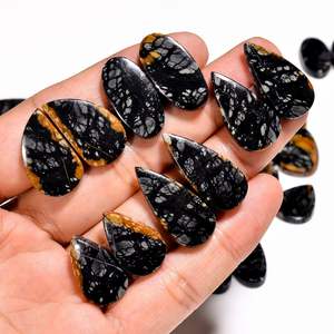 Cabujón de jaspe Picasso Natural directo de fábrica, piedra preciosa de cuarzo suelta para joyería eficiente, par disponible - Product Image 6