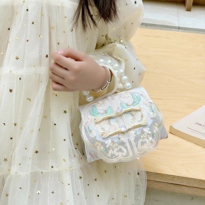 Borsa a tracolla in stile antico con perline da principessa 2024 in pizzo ricamato tutto piccola borsa quadrata in stile etnico per bambini - Product Image 4