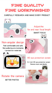 Mini fotocamera Hd 1080p con giochi foto divertenti per bambini pellicola per fotocamera a colori istantanei giocattoli per Selfie fotocamera digitale per bambini - Product Image 6