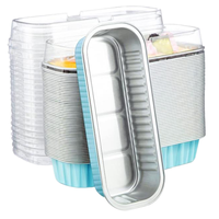 Plaque de cuisson jetable en aluminium de qualité alimentaire de 200 ml avec couvercle en plastique, compatible four, pour gâteaux - Vente chaude