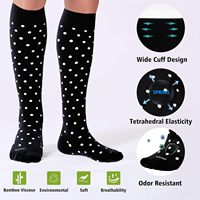 Chaussettes de compression mi-hautes pour femmes et hommes 20-30 mmHg en spandex/nylon tricoté, sportives, pour la course à pied, soutien en automne, infirmières, femmes enceintes