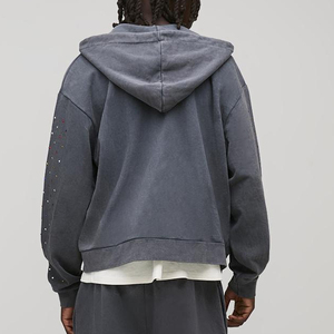 Winter Hooded Men Casual Rhinestone Tracksuit-Customized Color & Size Lightweight Quick Dry Breathable Adult Size Latest Design - Product Image 4