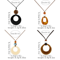 Collier ras de cou minimaliste RINHOO en résine creuse, cercle long, perles géométriques en résine, pendentif pour femmes, collier superposé, bijoux de fête, cadeau
