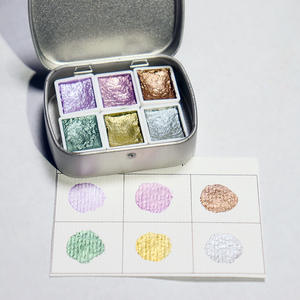 Poudre à ongles <span class=keywords><strong>holographique</strong></span> scintillante 6 couleurs 12ml, peinture <span class=keywords><strong>aquarelle</strong></span> solide avec finition métallique colorée, cadeaux pour femmes, peinture - Product Image 2