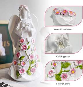 Figura de Ángel Guardián con Luz de Estrella, Funciona con Pilas, Estatua de Resina Decorativa con Función de Temporizador, Regalo de Cumpleaños para <span class=keywords><strong>Abuela</strong></span> - Product Image 1