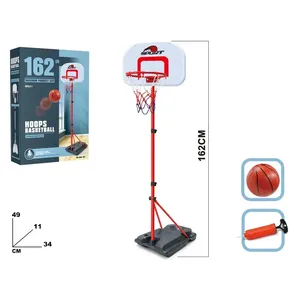 Plastic Hoops <b>Basketball</b> Stand 162Cm Indoor Use with PE <b>Backboard</b> Ball and Pump - Product Image 1