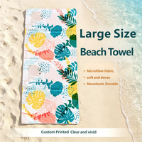 Grande serviette de plage en microfibre douce, séchage rapide, motif floral, absorbante, colorée, pour la plage, la piscine, les voyages, le camping, la maison