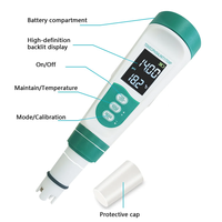 MF-M51 Testeur numérique portable 5-en-1 TDS PH Salinité pour eau potable et poissons d'aquarium
