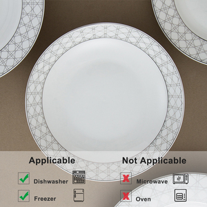 Nouvelle collection TQ : Services <span class=keywords><strong>de</strong></span> table en <span class=keywords><strong>porcelaine</strong></span> <span class=keywords><strong>de</strong></span> luxe, résistants au micro-ondes, motif losanges, vaisselle et assiettes nordiques - Product Image 6