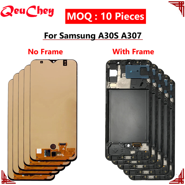 MOQ : 10 Pieces Wholesale for Samsung Galaxy A30S A307 A307F LCD Display Touch Screen Digitizer Assembly No / With Frame