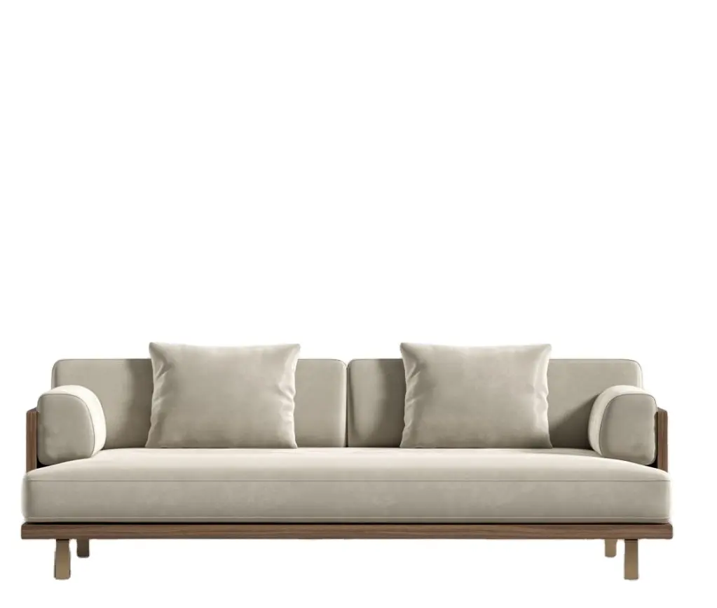 Living Room Furniture Sofa Elegance Style Home Furniture Square Frame Sofa With Deep Button Tufting Large Fabric Sofa