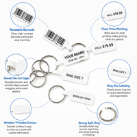 Étiquettes suspendues personnalisées en papier imprimable laminé pour bagues, colliers, bracelets - Carton écologique anti-contrefaçon