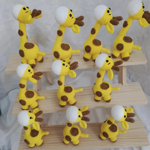 <span class=keywords><strong>Jirafa</strong></span> amarilla de algodón de ganchillo hecha a mano <span class=keywords><strong>Amigurumi</strong></span>, juguete de peluche de ganchillo con diseño personalizado, venta al por mayor - Product Image 4