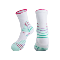 Chaussettes de course à compression pour basketball Pro Design personnalisé pour hommes Motif coussiné en tricot Coton Polyester en vrac Logo Cuff Bottom