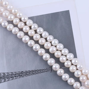 Perles d'eau douce naturelles en forme de riz, 10-11 mm, blanches, pour la fabrication de colliers et de bracelets, en gros, provenant de Zhuji - Product Image 3