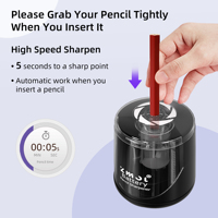 Taille-crayon électrique portable alimenté par piles pour un affûtage rapide, adapté aux écoles et aux ateliers d'art