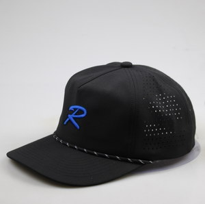 Vente en gros Casquette de golf camionneur imperméable personnalisée avec logo brodé en 3D Casquette 5 panneaux à bord incurvé et trou découpé au laser Casquette de sport Gorras perforée - Product Image 1