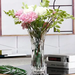 Lサイズ厚めシンプル花瓶クリスタルガラス花瓶リビングルームテーブルデコレーション