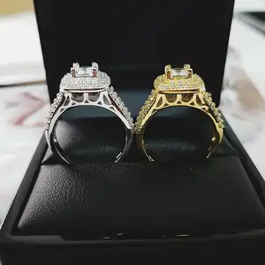 Moissanite Bạc Nhẫn Thép Không Gỉ Bộ Cắt Cưới Engagement Bán Buôn Silicone Có Thể Điều Chỉnh Bất Trắng Thổ Nhĩ Kỳ Vòng Nhựa