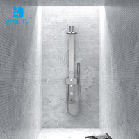 GS018 Pomme de douche murale moderne en acier inoxydable à poignée unique pour hôtel, avec jet/massage/pause