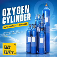Cylindre d'oxygène médical portable de 2L, 4L, 6L pour les premiers secours, les soins à domicile et l'alimentation en oxygène des ambulances