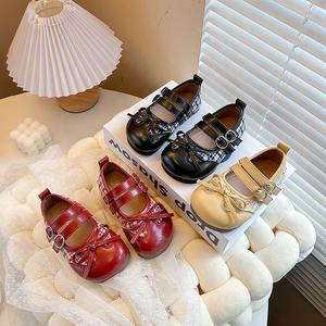 Chaussures Mary Jane pour filles, chaussures plates en cuir PU avec nœud papillon, semelle souple pour enfants filles, printemps automne - Product Image 2