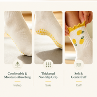 Chaussettes de yoga en coton tricoté respirant, anti-bactériennes, antidérapantes, avec grip, pour femmes, fitness, pilates, couleurs personnalisées, design automne, OEM