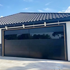 Morden động cơ tự động Roll-up tấm nhôm cửa nhà để xe với cửa sổ kính - Product Image 1