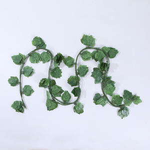 Hojas de batata de plástico baratas, planta colgante artificial, vid de <span class=keywords><strong>sauce</strong></span> <span class=keywords><strong>llorón</strong></span> verde para decoración de fiestas - Product Image 2