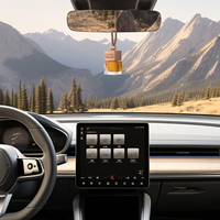 Diffuseur de parfum de luxe pour voiture, avec couvercle en bois, personnalisable, en forme de petite bouteille, en verre, nouveau design, avec logo personnalisé