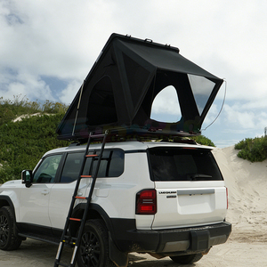 Grande tente de toit noire imperméable pour le camping, en aluminium, de haute qualité, à coque rigide, avec support de fixation sur le toit. - Product Image 1