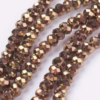 Perles de cristal en verre facetté rondes 4/6/8MM Perles d'espacement en vrac pour la fabrication de bijoux et bracelets DIY