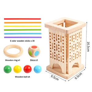 New <b>Wooden</b> Balance Stick Drawing Game Set Colorful Sticks <b>Balls</b> Dice Montessori Early Education Toy for Kids - Product Image 5