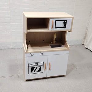 Armoires de cuisine en bois MDF maison de jeu jouets accessoires en bois semblant de cuisine ensemble de jeu jouet en bois armoire <span class=keywords><strong>pour</strong></span> enfants - Product Image 5