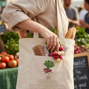 Heavy Duty Canvas Shoulder With Pocket <b>Large</b> Capacity Reusable Tote <b>Bag</b> Custom Logo Handbag - Product Image 2