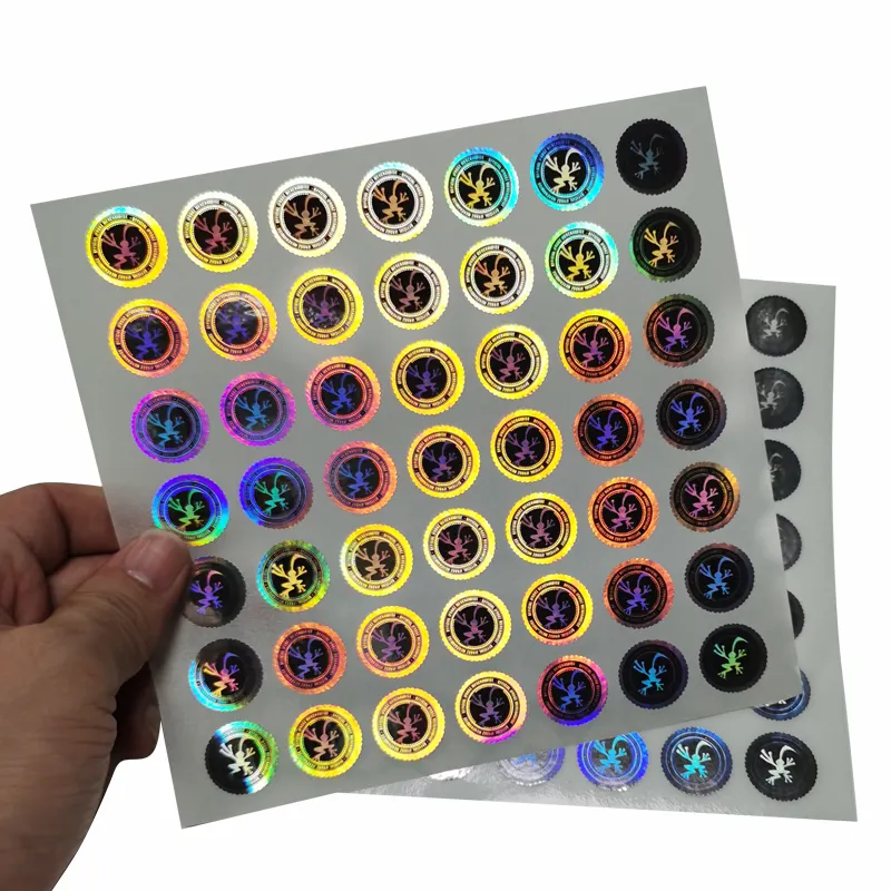 Impermeable personalizada holográfica pegatina de holograma láser etiqueta de la hoja