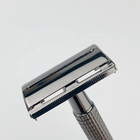 Maquinilla de Afeitar de Seguridad Clásica Gun Black Butterfly Razor para Hombre, Maquinilla de Afeitar de Seguridad Micro Max One de Metal