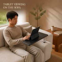 Table d'appoint inclinable pour canapé, idéale pour le télétravail et la lecture, plateau de bureau en plastique pour tablette et livre dans le salon