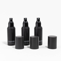 Vente en gros de flacons pulvérisateurs en plastique noir de 100 ml avec boîte, logo personnalisé, impression à l'écran, brume fine pour l'emballage cosmétique
