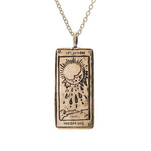 Collares con colgante de tarjeta de <span class=keywords><strong>Tarot</strong></span> rectangular Retro chapado en oro negro de acero inoxidable Vintage para hombres y mujeres, joyería impermeable - Product Image 1