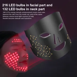 2024 새로운 트렌드 레드 적외선 LED 빛 광자 치료 얼굴 마스크 4 색 무선 실리콘 LED 얼굴 목 마스크